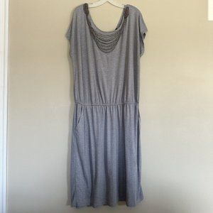 Ashley Stewart grey dress beaded size 18/20